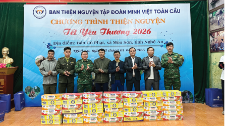 Tết yêu thương 2026: Minh Việt Toàn Cầu mang xuân ấm đến Bản Cò Phạt, xã Môn Sơn, tỉnh Nghệ An